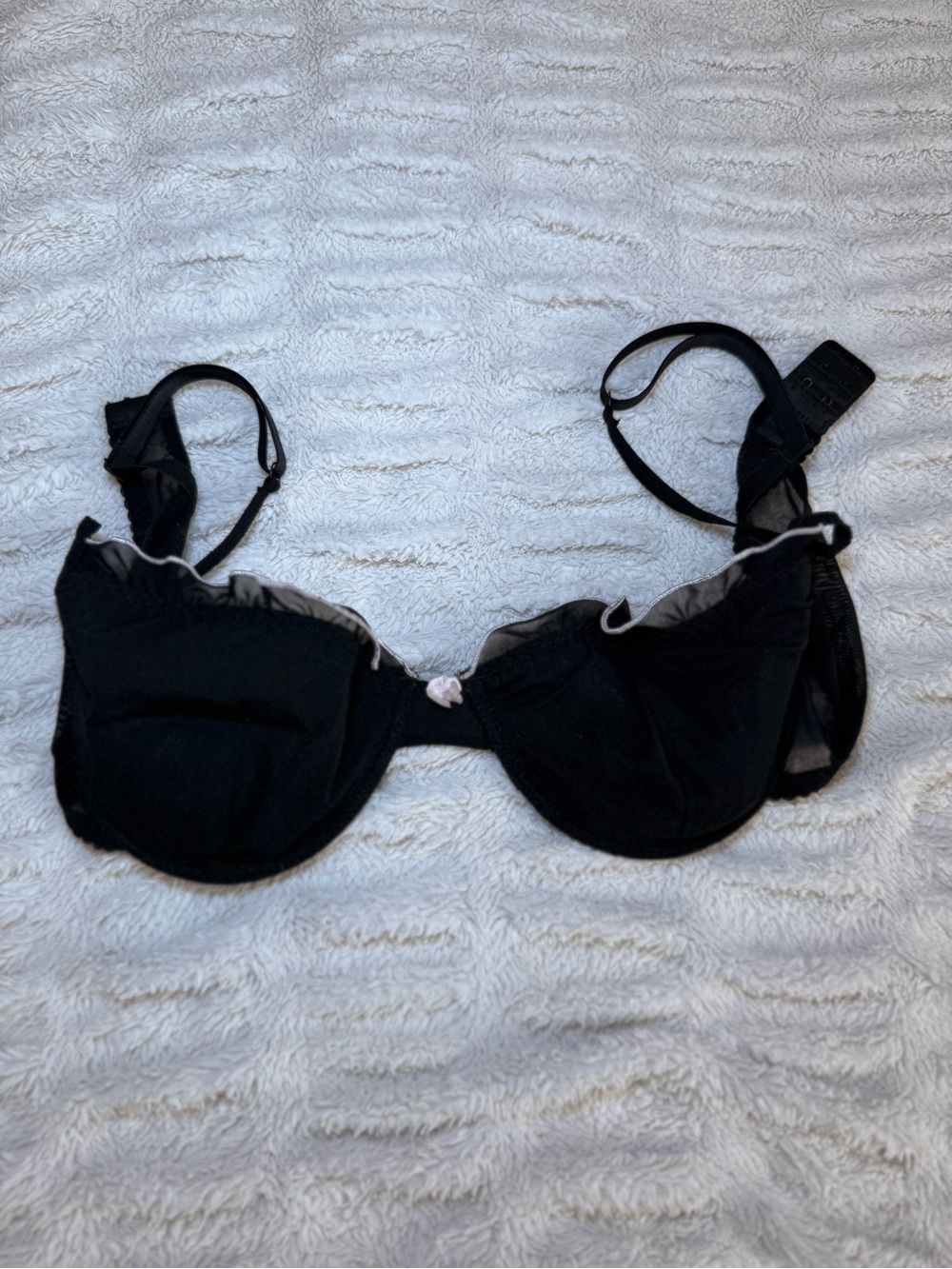 Jolie Intimates Black Ruffle Bra Size 38C